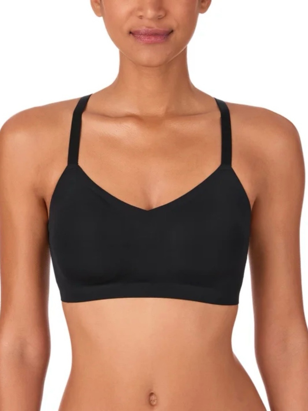 2 Halston Seamless T-shirt Bras - 1 Black 1 Beige XL